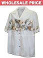 [Wholesale] Pacific Legend Hibiscus White Cotton Men&#39;s Border Hawaiian Shirt