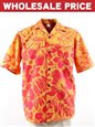 [Wholesale] Gradation Medley Orange Poly Cotton Men&#39;s Hawaiian Shirt