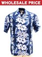 [Wholesale] Two Palms Pacific Panel Navy Cotton Men&#39;s Hawaiian Shirt