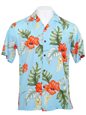 Two Palms Monstera Light Blue Rayon Men&#39;s Hawaiian Shirt