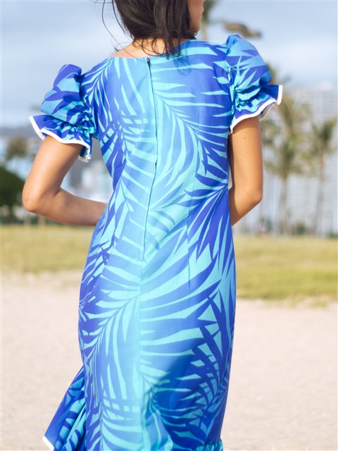 新品　ワンピース　ブルージンジャー　フラダンス　ハワイ　ドレス　ハワイアン　S