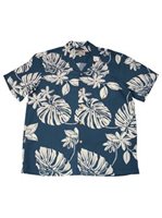 Paradise Found Tiare 19 Blue Rayon Men's Hawaiian Shirt