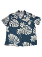 Paradise Found Tiare 19 Blue Rayon Women&#39;s Hawaiian Shirt