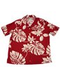 Paradise Found Tiare 19 Red Rayon Women&#39;s Hawaiian Shirt