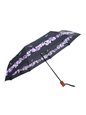 Hibiscus &amp; Fern Black Hawaiian Design Umbrella