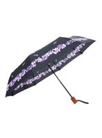 Hibiscus & Fern Black Hawaiian Design Umbrella