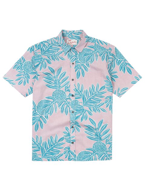 Kahala メンズ アロハシャツ カイアウル ピンク コットン Alohaoutlet アロハアウトレット