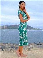 Vermilli Hawaii Devynn  Emerald Lily Women's Midi Dress