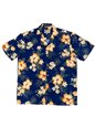 Paradise Found Hibiscus Garden Navy Rayon Men&#39;s Hawaiian Shirt