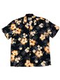 Paradise Found Hibiscus Garden Black Rayon Men&#39;s Hawaiian Shirt