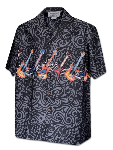 Made in Hawaii Hawaiian Aloha Shirt Too Cool Flamingo Black