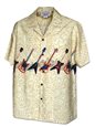 Pacific Legend Guitars Khaki Cotton Men&#39;s Hawaiian Shirt