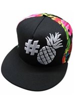 KC Hawaii Black Hashtag Pineapple Cap