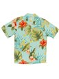 Ky&#39;s Classic Hibiscus Green Rayon Men&#39;s Hawaiian Shirt