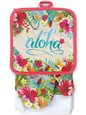 Island Heritage Aloha Floral Oven Mitt &amp; Potholder set
