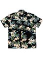Paradise Found Orchid Ginger Black Rayon Men&#39;s Hawaiian Shirt