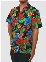 Aloha Republic Floral Hipster Black Cotton Men's Hawaiian Shirt