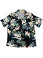 Paradise Found Orchid Ginger Black Rayon Women&#39;s Hawaiian Shirt