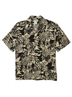 Two Palms Wild Pineapple Black Rayon Men's Hawaiian Shirt
