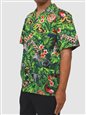 Aloha Republic Animal Kingdom II Green Cotton Men&#39;s Hawaiian Shirt