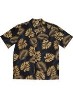 Aloha Republic Fern & Monstera Navy Cotton Men's Hawaiian Shirt