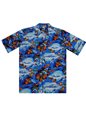 Aloha Republic Under The Sea Blue Cotton Men&#39;s Hawaiian Shirt