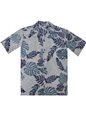 Aloha Republic Floral Kingdom Soft Blue Cotton Men&#39;s Hawaiian Shirt