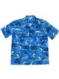 Aloha Republic Big Game Day Blue Cotton Men&#39;s Hawaiian Shirt