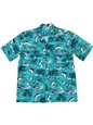 Aloha Republic Big Game Day Green Cotton Men&#39;s Hawaiian Shirt