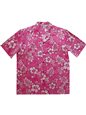 Aloha Republic Batik Hibiscus Pink Cotton Men&#39;s Hawaiian Shirt