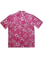 Aloha Republic Batik Hibiscus Pink Cotton Men's Hawaiian Shirt