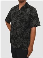 Aloha Republic Hawaiian Luau Black Cotton Men's Hawaiian Shirt