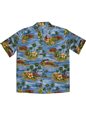 Aloha Republic Classic Woody Blue Cotton Men&#39;s Hawaiian Shirt