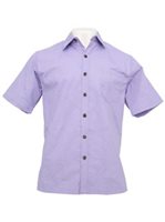 Anuenue Monstera Lavender Poly Cotton Men's Hawaiian Shirt