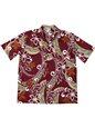 Aloha Republic Tapa Fusion Rust Cotton Men&#39;s Hawaiian Shirt