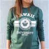 【Aloha Outlet限定】 UH 男女兼用 ハワイ大学 長袖Tシャツ [UH クラシックシール/グリーン]