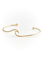 Happy Hawaii Jewelry Yellow Gold 14KGF Wire Wave Open Bangle