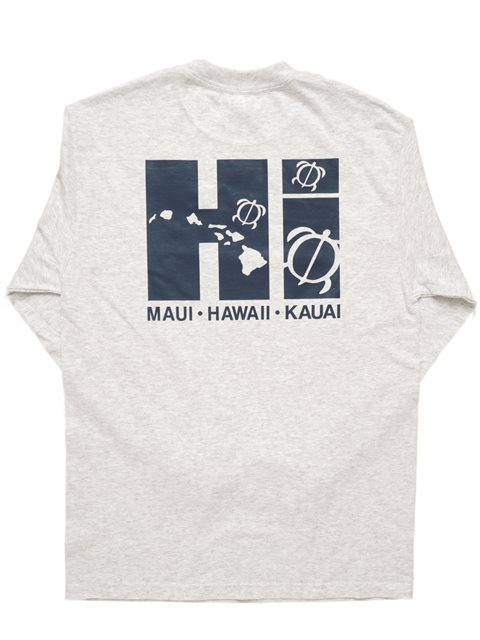 メンズ ハワイアン 長袖 Tシャツ ハワイ ホヌ グレー コットン Alohaoutlet アロハアウトレット