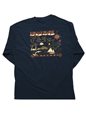 Hawaii Islands Map Navy Cotton Men&#39;s Hawaiian Long Sleeve T-Shirt