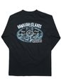 Hawaiian Islands  Navy Cotton Men&#39;s Hawaiian Long Sleeve T-Shirt