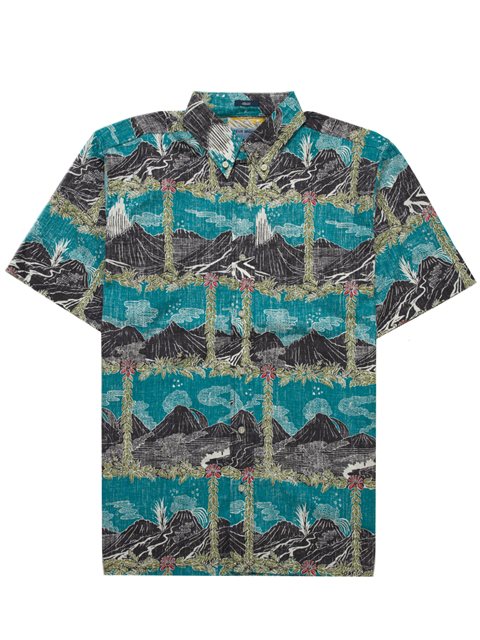 Reyn Spooner Hawaii Volcanoes National Park Biscay Bay Men's Hawaiian Shirt  Classic Fit | AlohaOutlet