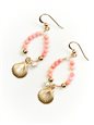 Happy Hawaii Jewelry Yellow 14KGF Shell &amp; Coral Bead Earring