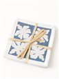 Kenui Quilts Wedgewood Blue Hibiscus Hawaiian Quilt Coaster Set Of 4