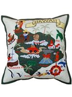 Kenui Quilts The Big Island White Hawaiian Quilt Island destination Pillow Cover