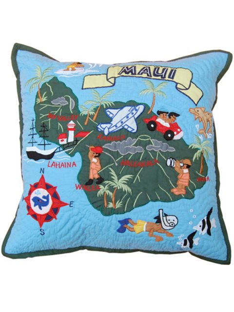 Kenui Quilts ハワイアンキルトクッションカバー マウイ ブルー Alohaoutlet アロハアウトレット Kenui Quilts ハワイアンキルトクッションカバー マウイ ブルー Alohaoutlet アロハアウトレット