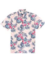Ky's Toropical Pink Cotton  Men's Slim Fit Hawaiian Shirt