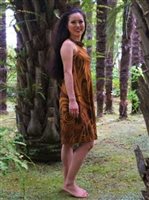 Pacific Islands Art N27 フィジー フレアスカートドレス [リキテア/ブラウン]