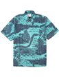 Reyn Spooner DV IN WAIKIKI Aquarelle Blue Men&#39;s Hawaiian Shirt Classic Pullover