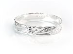 Paradise Collection Plumeria & Scroll Silver 12mm Cut Out Bangle