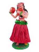 Assorted Color Hula Lady with Flower Dashboard Doll 4"